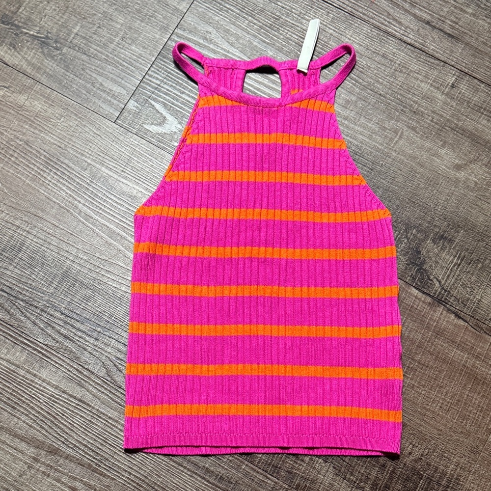 Vibrant Striped Ribbed Tank Top
